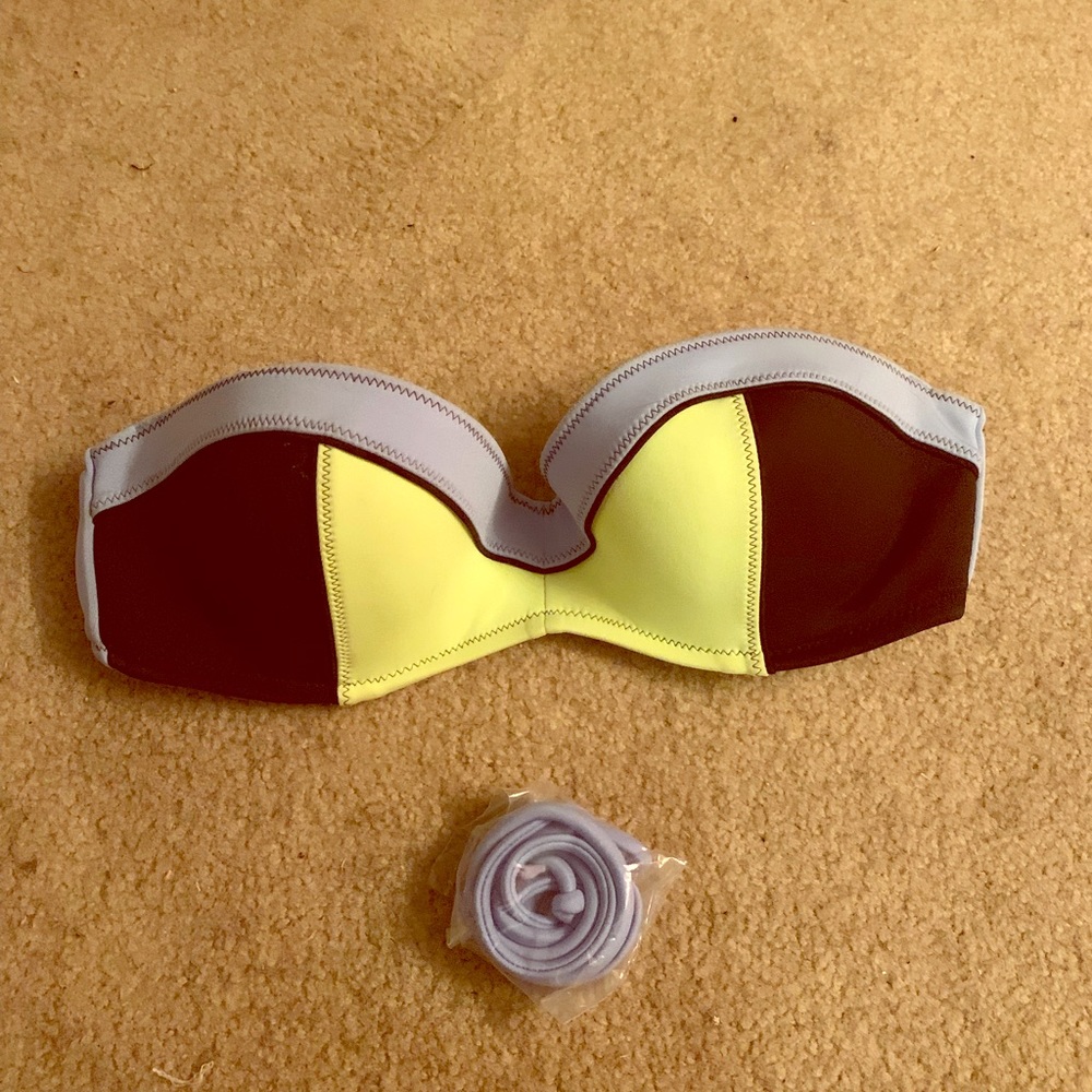 Victoria's Secret Yellow and Brown Bikini Top